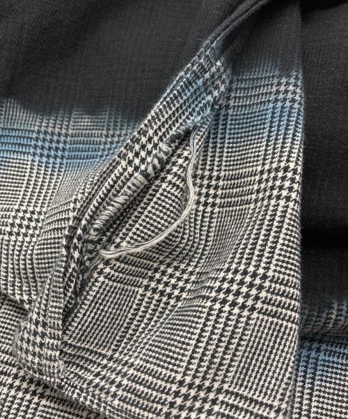BLACK COMME des GARCONS（ブラックコムデギャルソン）BLACK COMME des GARCONS (ブラック コムデギャルソン) 脱色ギンガムチェックシャツ ブラック×グレー サイズ:Sの古着・服飾アイテム