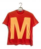COMME des GARCONS HOMMEコムデギャルソン オム）の古着「大文字プリントTシャツ」｜レッド