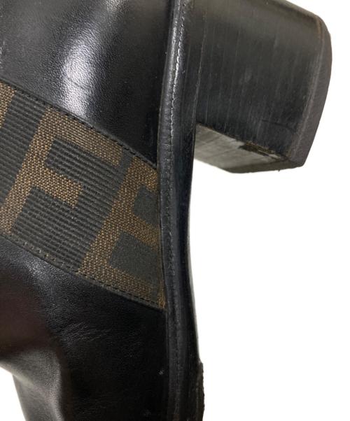 FENDI（フェンディ）FENDI (フェンディ) ロゴテープショートブーツ ブラック サイズ:35 1/2の古着・服飾アイテム