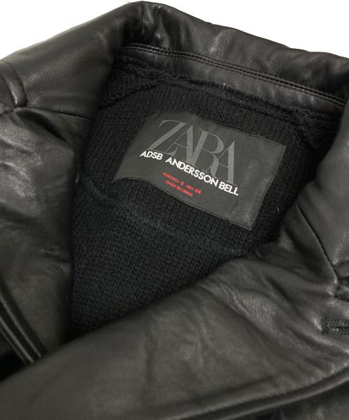 ZARA（ザラ）ZARA (ザラ) ANDERSSON BELL (アンダーソンベル) ニットコンビレザージャケット X ブラック サイズ:Sの古着・服飾アイテム