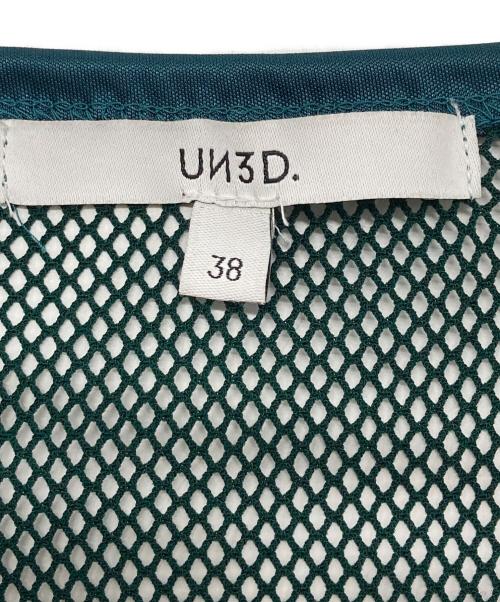 UN3D.（アンスリード）UN3D. (アンスリード) メッシュレイヤードワンピース グリーン サイズ:38の古着・服飾アイテム