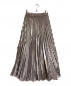 UN3D.アンスリード）の古着「コーティングプリーツロングスカート」｜シルバー