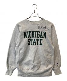 Champion REVERSE WEAVE（チャンピオン リバース ウィーブ）の古着「90’s 2段プリントリバースウィーブスウェット」｜グレー