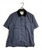 sacaiサカイ）の古着「KOMON PRINT SHIRT」｜ネイビー