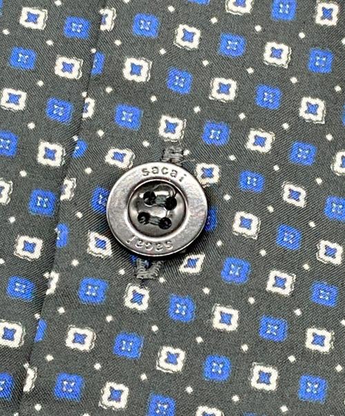 sacai（サカイ）sacai (サカイ) KOMON PRINT SHIRT ネイビー サイズ:2の古着・服飾アイテム