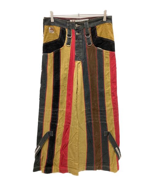 stuka（ストゥーカ）stuka (ストゥーカ) jeans raver stripe pants キャメル×ブラウン×ブラック サイズ:32の古着・服飾アイテム