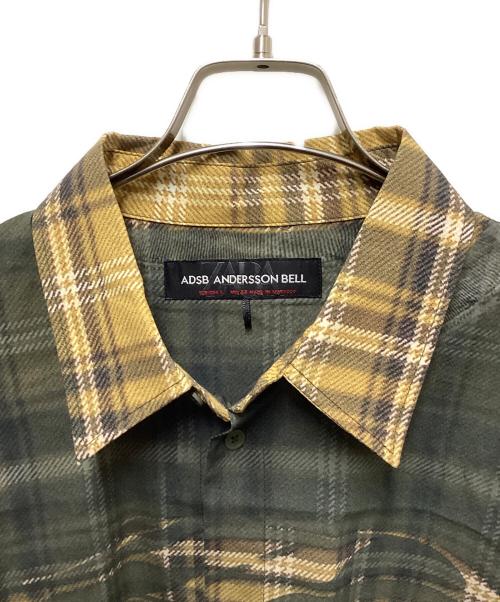 ZARA（ザラ）ZARA (ザラ) ANDERSSON BELL (アンダーソンベル) トロンプルイユプリントシャツ グリーン×ベージュ サイズ:Lの古着・服飾アイテム