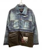 ZARA×ANDERSSON BELLザラ×アンダーソンベル）の古着「コンビデニムジャケット」｜ブルー×ブラック