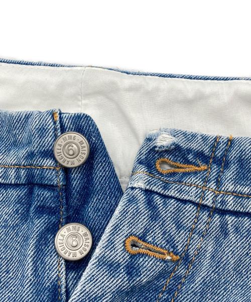 MM6 Maison Margiela（エムエムシックスメゾンマルジェラ）MM6 Maison Margiela (エムエムシックス メゾンマルジェラ) ペイント加工バルーンデニム ブルー サイズ:26の古着・服飾アイテム