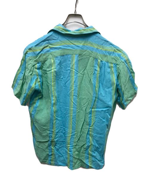 TOWN CRAFT（タウンクラフト）TOWN CRAFT (タウンクラフト) ヴィンテージオープンカラーシャツ ブルー×グリーン サイズ:Mの古着・服飾アイテム