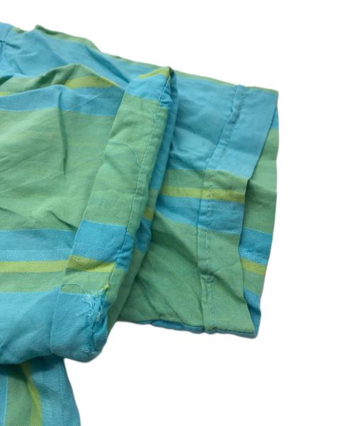 TOWN CRAFT（タウンクラフト）TOWN CRAFT (タウンクラフト) ヴィンテージオープンカラーシャツ ブルー×グリーン サイズ:Mの古着・服飾アイテム