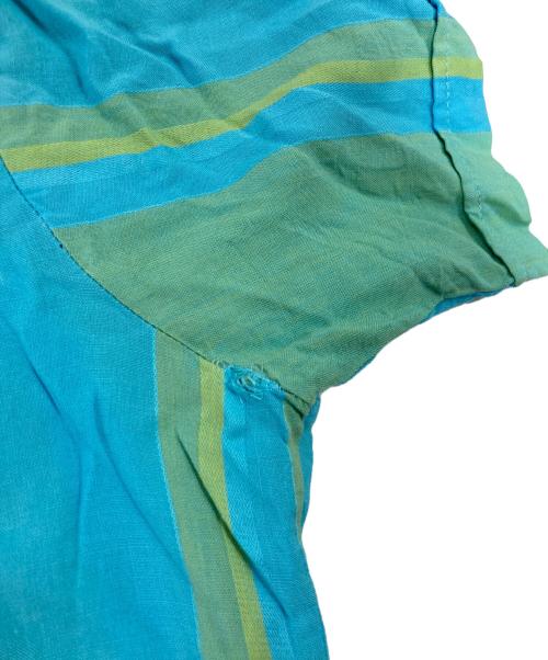 TOWN CRAFT（タウンクラフト）TOWN CRAFT (タウンクラフト) ヴィンテージオープンカラーシャツ ブルー×グリーン サイズ:Mの古着・服飾アイテム