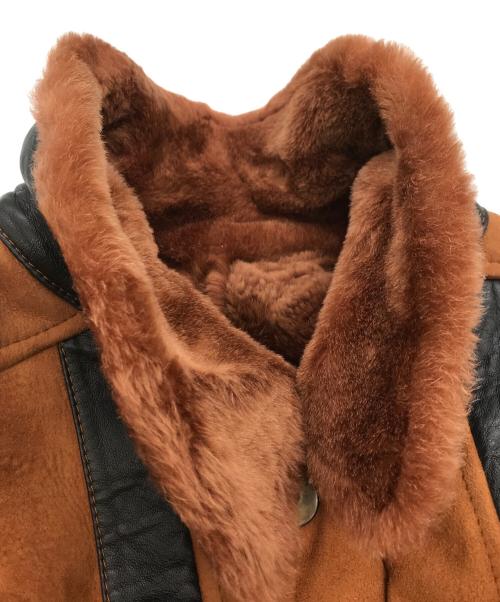 SHEARLING（シャーリング）SHEARLING (シャーリング) シープスキンムートンジャケット ブラウン サイズ:52の古着・服飾アイテム