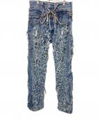 RequaL≡リコール）の古着「Heavily Crashed Denim Pants」｜ブルー