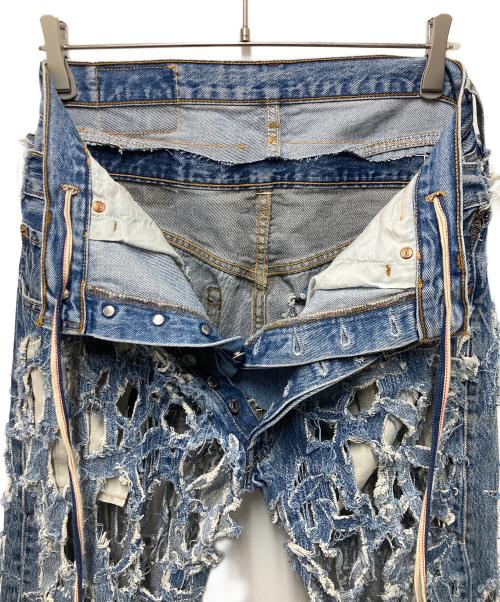 RequaL≡（リコール）RequaL≡ (リコール) Heavily Crashed Denim Pants ブルー サイズ:Freeの古着・服飾アイテム