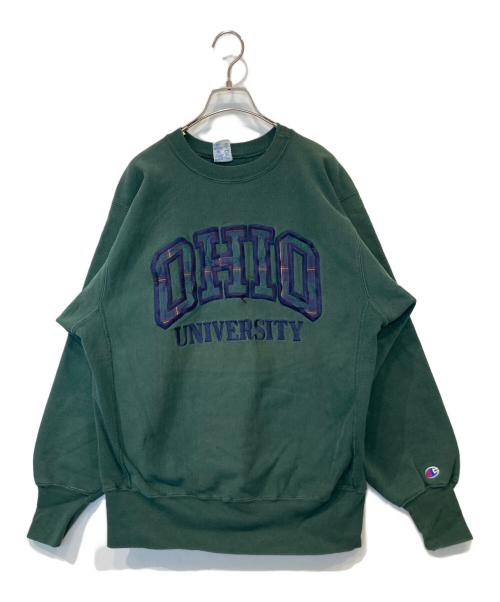 Champion REVERSE WEAVE（チャンピオン リバース ウィーブ）Champion REVERSE WEAVE (チャンピオン リバース ウィーブ) 90’s リバースウィーブスウェット グリーン サイズ:Lの古着・服飾アイテム