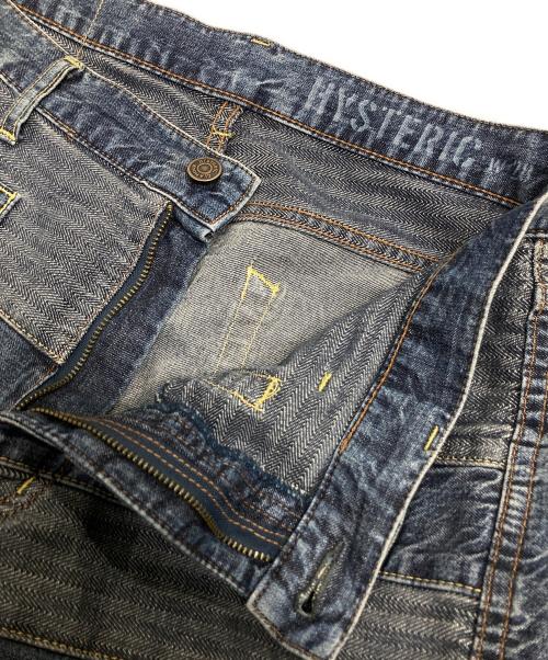 Hysteric Glamour（ヒステリックグラマー）Hysteric Glamour (ヒステリックグラマー) スクラッチデニムパンツ インディゴ サイズ:28inchの古着・服飾アイテム
