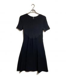 FOXEY NEWYORK（フォクシーニューヨーク）の古着「ニットコンビワンピース」｜ブラック