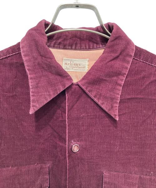 MOHAWK SPORTSWEAR（モホーク スポーツウェア）MOHAWK SPORTSWEAR (モホーク スポーツウェア) ヴィンテージコーデュロイシャツ ワインレッド サイズ:L 16-16 1/2の古着・服飾アイテム