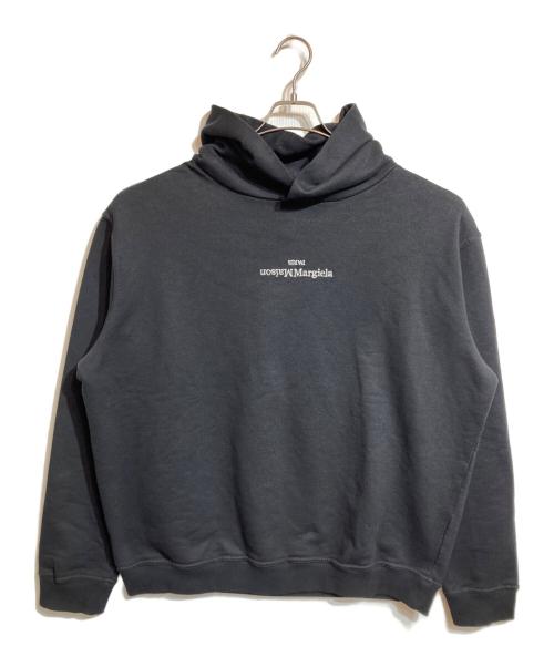 Maison Margiela（メゾンマルジェラ）Maison Margiela (メゾンマルジェラ) プルオーバー ロゴ スウェットパーカー ブラック サイズ:46の古着・服飾アイテム