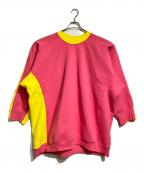 CELINEセリーヌ）の古着「バイカラースウェット」｜ピンク×イエロー