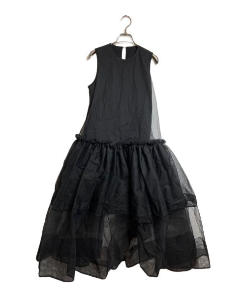 cygne（シーニュ）cygne (シーニュ) チュールワンピース ブラック サイズ:0Tの古着・服飾アイテム