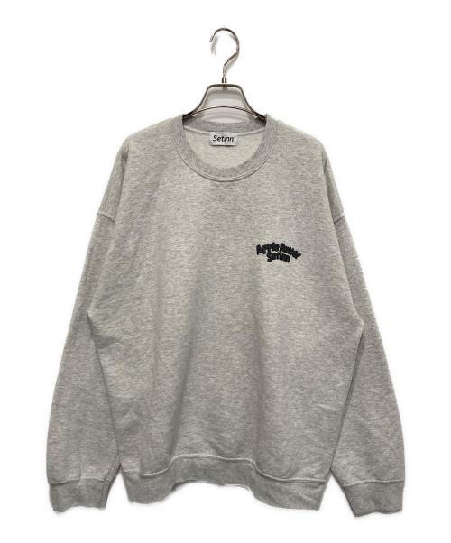 SETINN（セットイン）SETINN (セットイン) APPLE BUTTER STORE (アップルバターストア) 裏起毛スウェット グレー サイズ:XLの古着・服飾アイテム