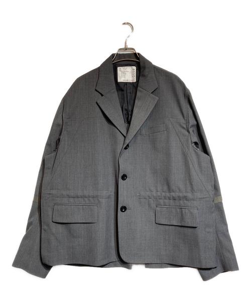 sacai（サカイ）sacai (サカイ) Suiting Mix 3B Jacket グレー サイズ:2の古着・服飾アイテム