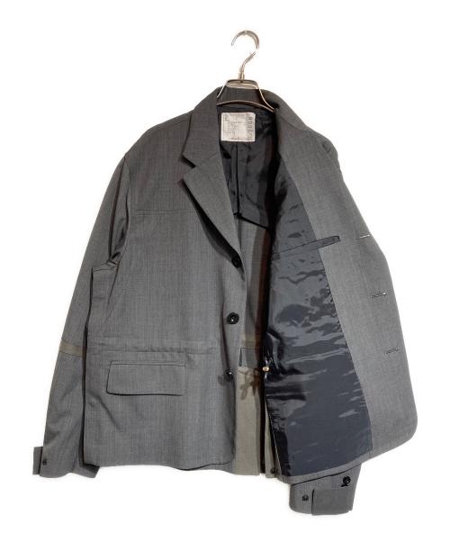 sacai（サカイ）sacai (サカイ) Suiting Mix 3B Jacket グレー サイズ:2の古着・服飾アイテム