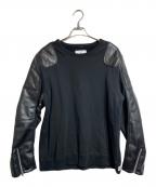 JUNYA WATANABE MAN×REIGNING CHAMPジュンヤワタナベマン×レイニングチャンプ）の古着「フェイクレザー切り替えスウェット」｜ブラック