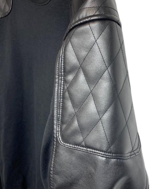 JUNYA WATANABE MAN（ジュンヤワタナベマン）JUNYA WATANABE MAN (ジュンヤワタナベマン) REIGNING CHAMP (レイニングチャンプ) フェイクレザー切り替えスウェット ブラック サイズ:XLの古着・服飾アイテム