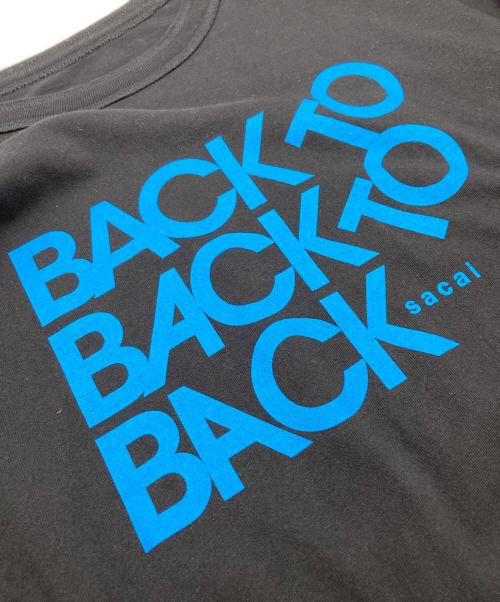 sacai（サカイ）sacai (サカイ) BACK to BACK レイヤード ロング Tシャツ ブラック×ブルー サイズ:4の古着・服飾アイテム