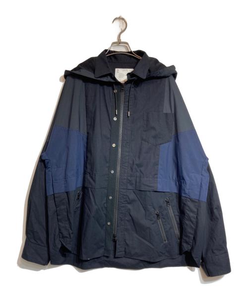 sacai（サカイ）sacai (サカイ) Cotton Poplin Shirt ブラック×ネイビー サイズ:2の古着・服飾アイテム