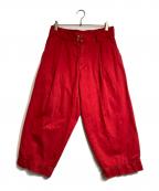KOLORカラー）の古着「チノクロスパッカリングパンツ」｜レッド
