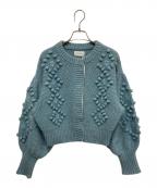 holidayホリデー）の古着「WOOL CASHMERE PONPON KNIT CARDIGANディガン」｜ブルー