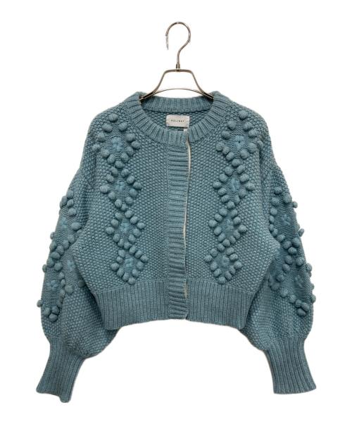 holiday（ホリデー）holiday (ホリデー) WOOL CASHMERE PONPON KNIT CARDIGANディガン ブルー サイズ:ONE SIZEの古着・服飾アイテム