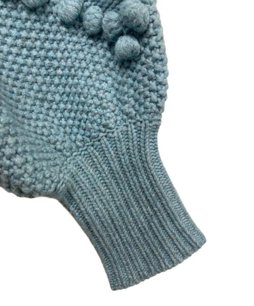 holiday（ホリデー）holiday (ホリデー) WOOL CASHMERE PONPON KNIT CARDIGANディガン ブルー サイズ:ONE SIZEの古着・服飾アイテム