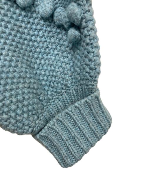 holiday（ホリデー）holiday (ホリデー) WOOL CASHMERE PONPON KNIT CARDIGANディガン ブルー サイズ:ONE SIZEの古着・服飾アイテム