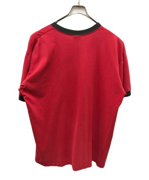 DISNEY（ディズニー）Disney (ディズニー) リンガープリントTシャツ レッド サイズ:XLの古着・服飾アイテム