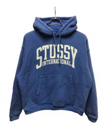 stussy（ステューシー）の古着「RELAXED HOODIE INTERNATIONAL」｜ブルー