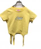 APEE by A BATHING APEエーエイプ・バイ・ア・ベイシング・エイプ）の古着「DRAPED STRAP GRAPHIC TOP」｜イエロー