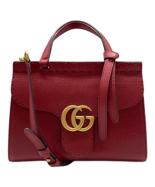 GUCCI（グッチ）GUCCI (グッチ) GGマーモントバッグ レッドの古着・服飾アイテム