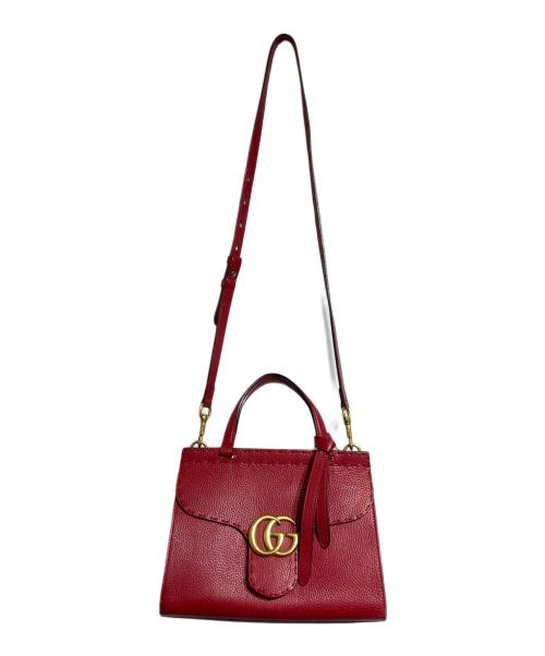 GUCCI（グッチ）GUCCI (グッチ) GGマーモントバッグ レッドの古着・服飾アイテム