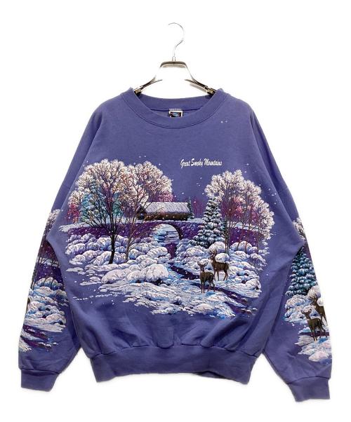 Lifestyles（ライフスタイル）Lifestyles (ライフスタイル) 立体プリントスウェット パープル サイズ:Freeの古着・服飾アイテム