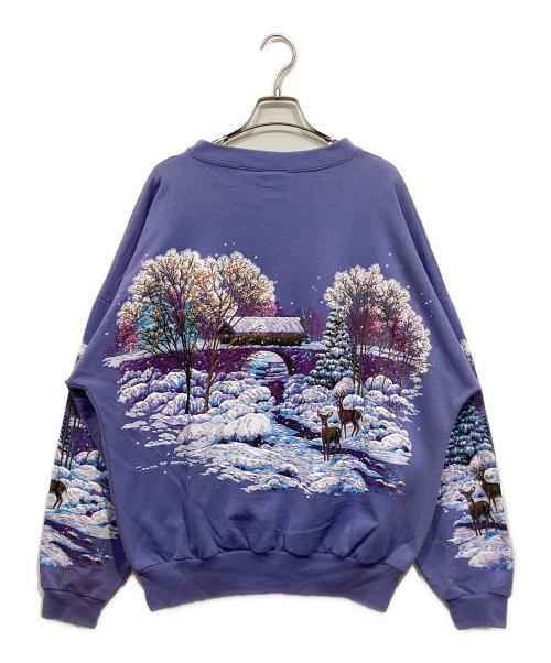 Lifestyles（ライフスタイル）Lifestyles (ライフスタイル) 立体プリントスウェット パープル サイズ:Freeの古着・服飾アイテム