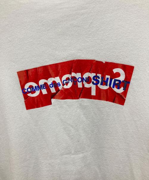 SUPREME（シュプリーム）Supreme (シュプリーム) COMME des GARCONS SHIRT (コムデギャルソンシャツ) Box Logo Tee ホワイト サイズ:Lの古着・服飾アイテム