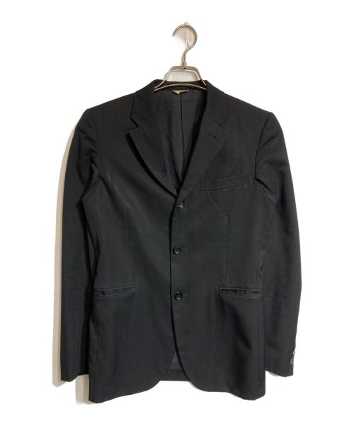 COMME des GARCONS HOMME PLUS（コムデギャルソンオムプリュス）COMME des GARCONS HOMME PLUS (コムデギャルソンオムプリュス) ウールギャバ3Bテーラードジャケット ブラック サイズ:XSの古着・服飾アイテム