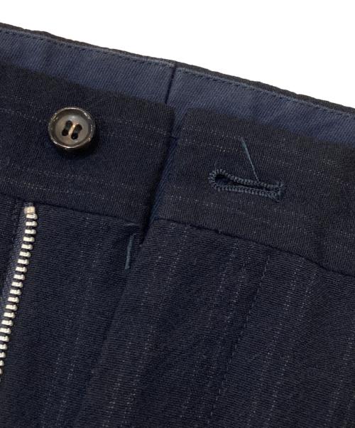 COMME des GARCONS HOMME（コムデギャルソン オム）COMME des GARCONS HOMME (コムデギャルソン オム) ストライプウールナイロン2タックスラックス ネイビー サイズ:Ｓの古着・服飾アイテム