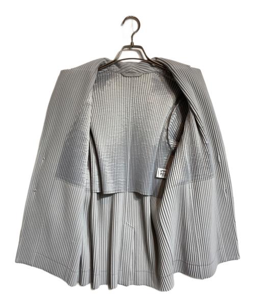 HOMME PLISSE ISSEY MIYAKE（オム プリッセ イッセイ ミヤケ）HOMME PLISSE ISSEY MIYAKE (オムプリッセ イッセイ ミヤケ) BASICS プリーツテーラードジャケット グレー サイズ:1の古着・服飾アイテム