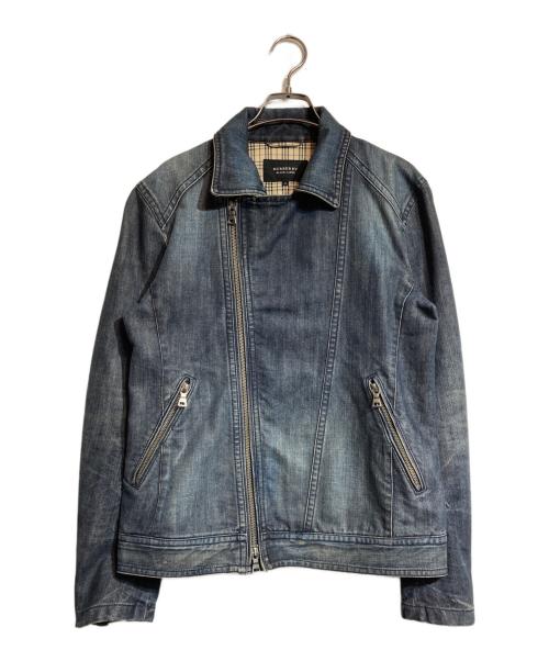 BURBERRY BLACK LABEL（バーバリーブラックレーベル）BURBERRY BLACK LABEL (バーバリーブラックレーベル) デニムダブルライダースジャケット ブルー サイズ:Mの古着・服飾アイテム